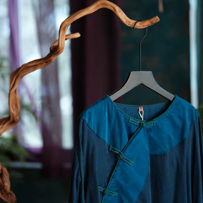 Indigo Path Patchwork Cotton Tunic