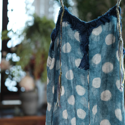 Azure Polka Linen Summer Dress