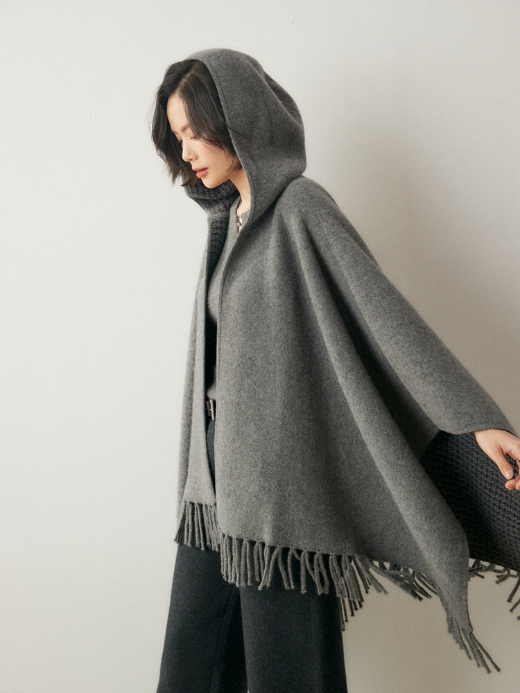 Luna Cashmere Fringe Cape