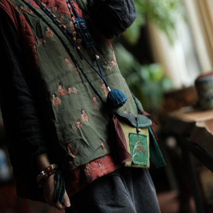 Vintage Figure Linen Vest