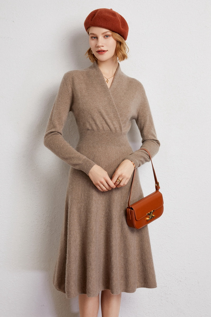 Cashmere Elegance Ruffle Dress