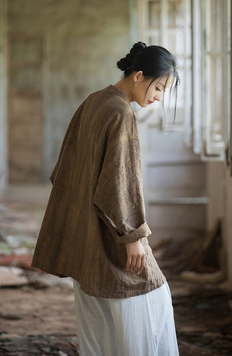 Vintage Harmony Linen Long Shirt