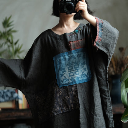 Indigo Relic Linen Dress