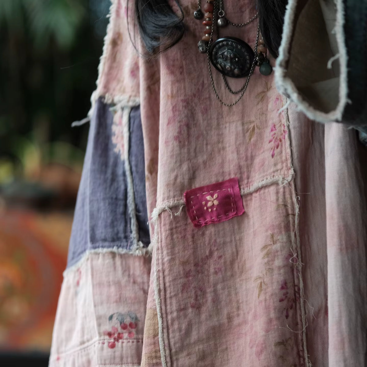 Sakura Vintage Patchwork Cotton Tunic Dress