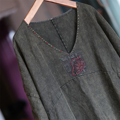 Vintage Aura Linen Tunic Dress