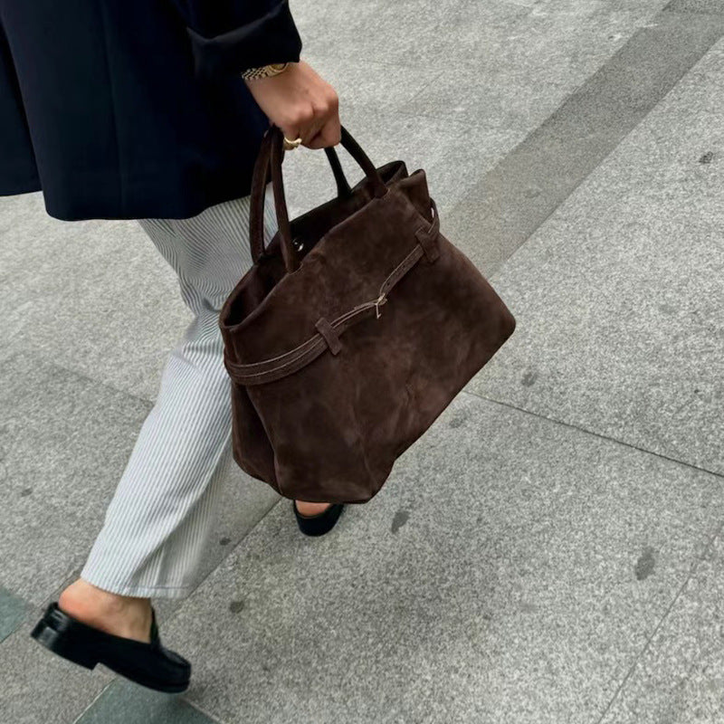 Mocha Vegan Suede Tote