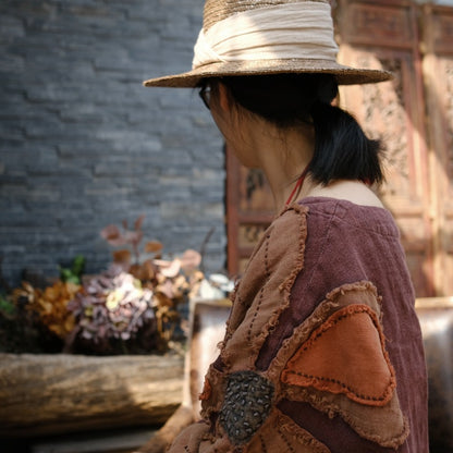 Vintage Patchwork Linen Dress