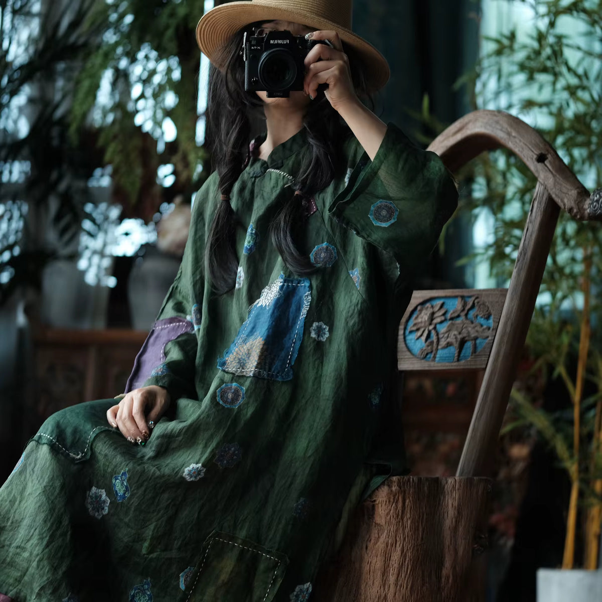 Willow Vintage Green Ramie Dress