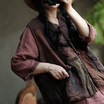Bohemian Pocket Linen Vest