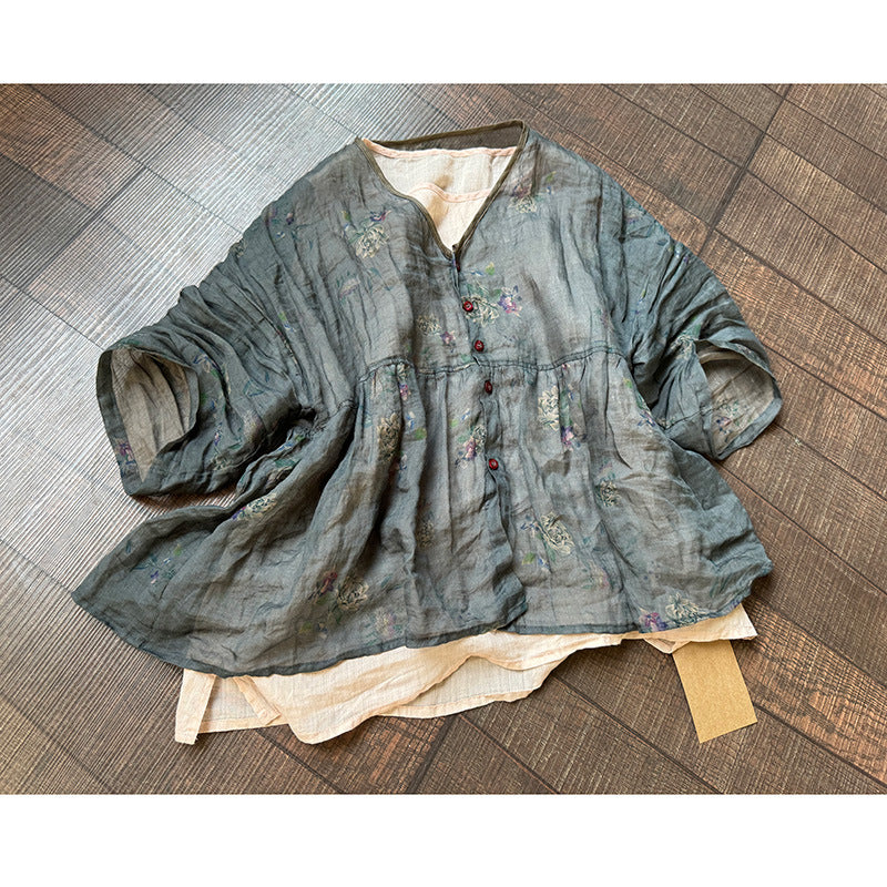 Vintage Breeze Ramie Blouse