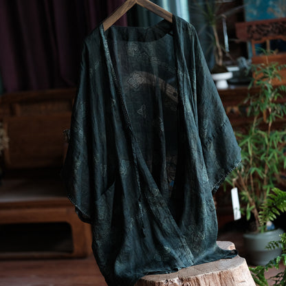 Shadow Bloom Ramie Kimono