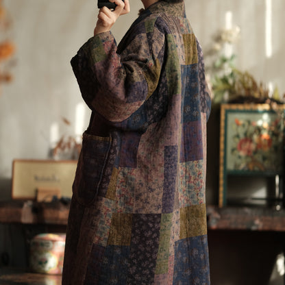 Meadow Patchwork Linen Long Coat