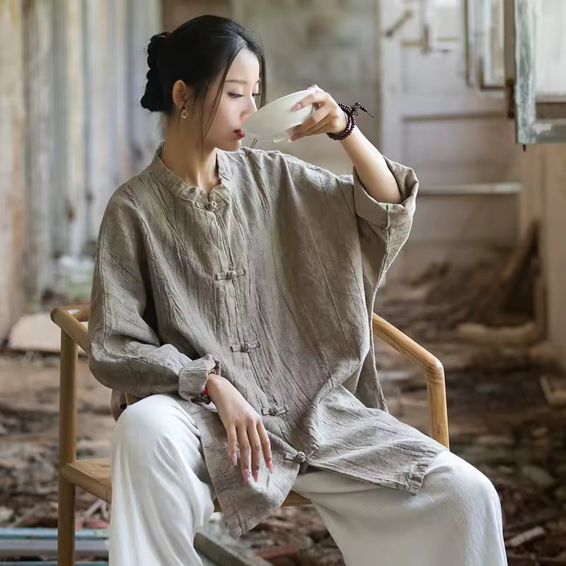 Vintage Harmony Linen Long Shirt