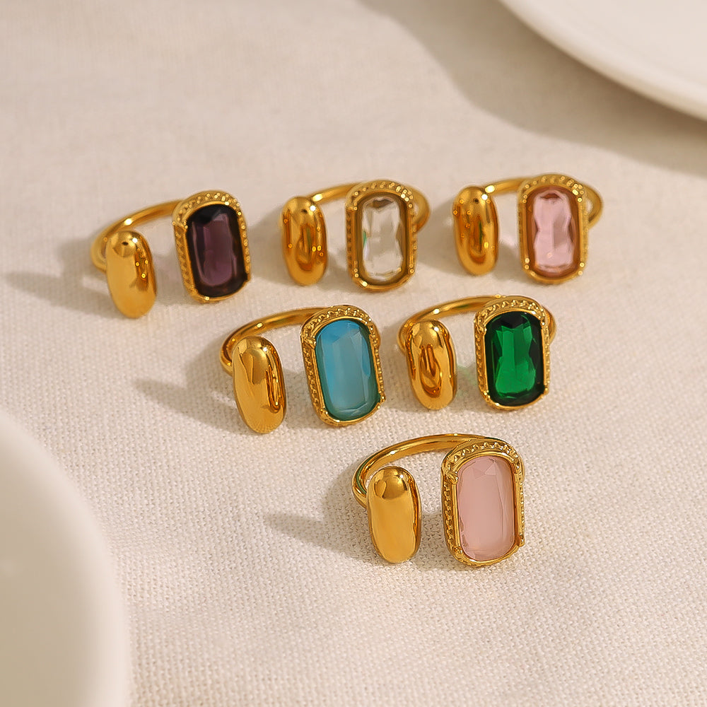 Bague vintage de luxe en zircon