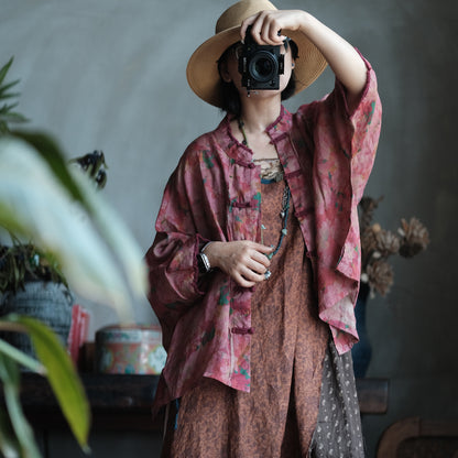 Vesper Blush Floral Linen Jacket