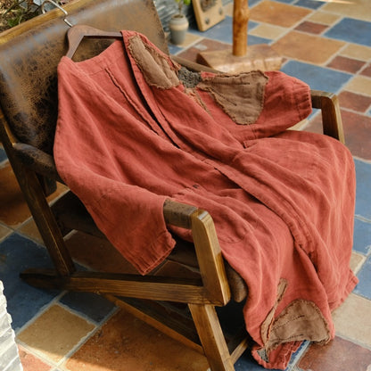 Vintage Patchwork Linen Dress