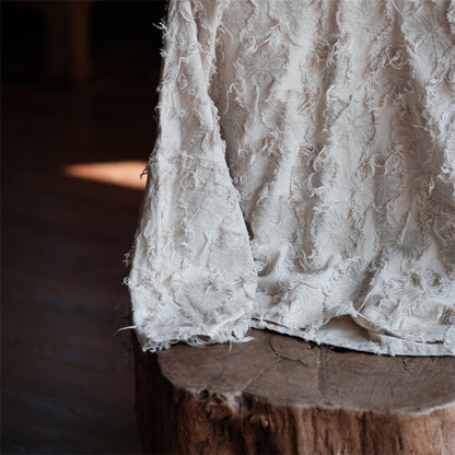 Ecru Patchwork Linen Blouse