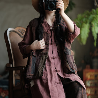 Bohemian Pocket Linen Vest