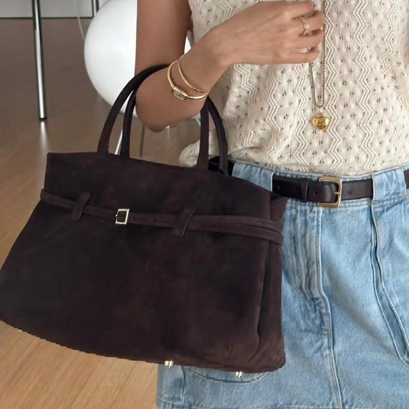 Mocha Vegan Suede Tote