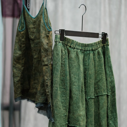 Vintage Linen Breeze Maxi Skirt