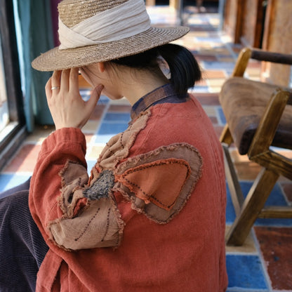 Vintage Patchwork Linen Dress