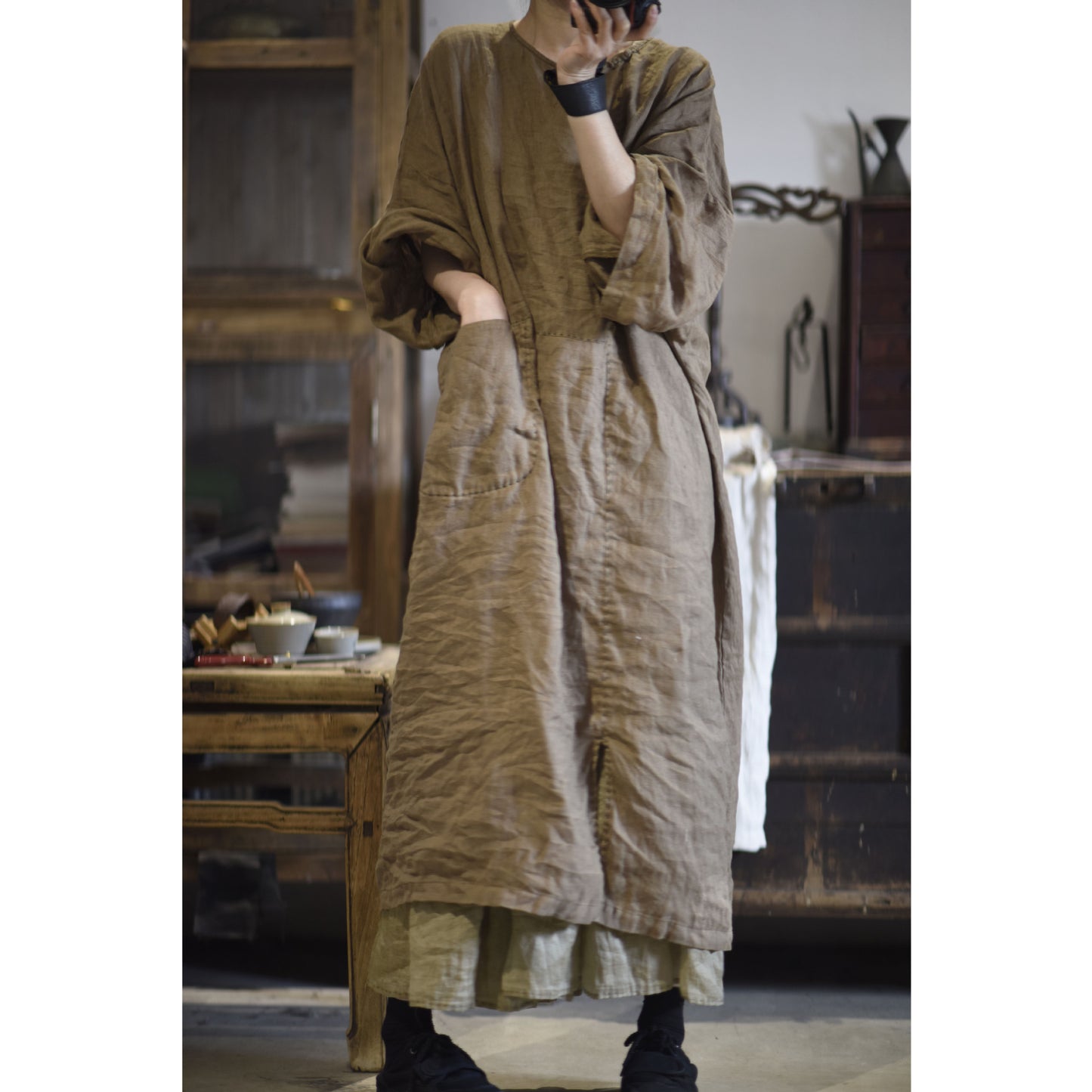 Washed Rami Oversized Tunic