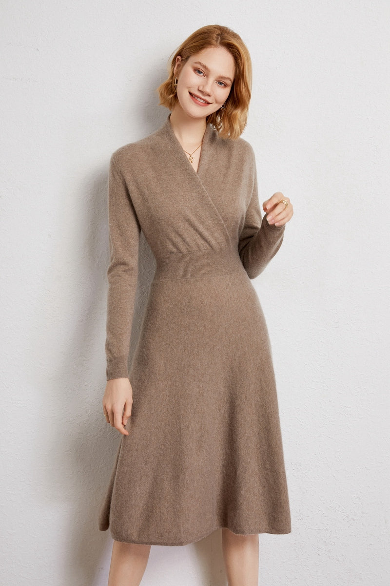 Cashmere Elegance Ruffle Dress