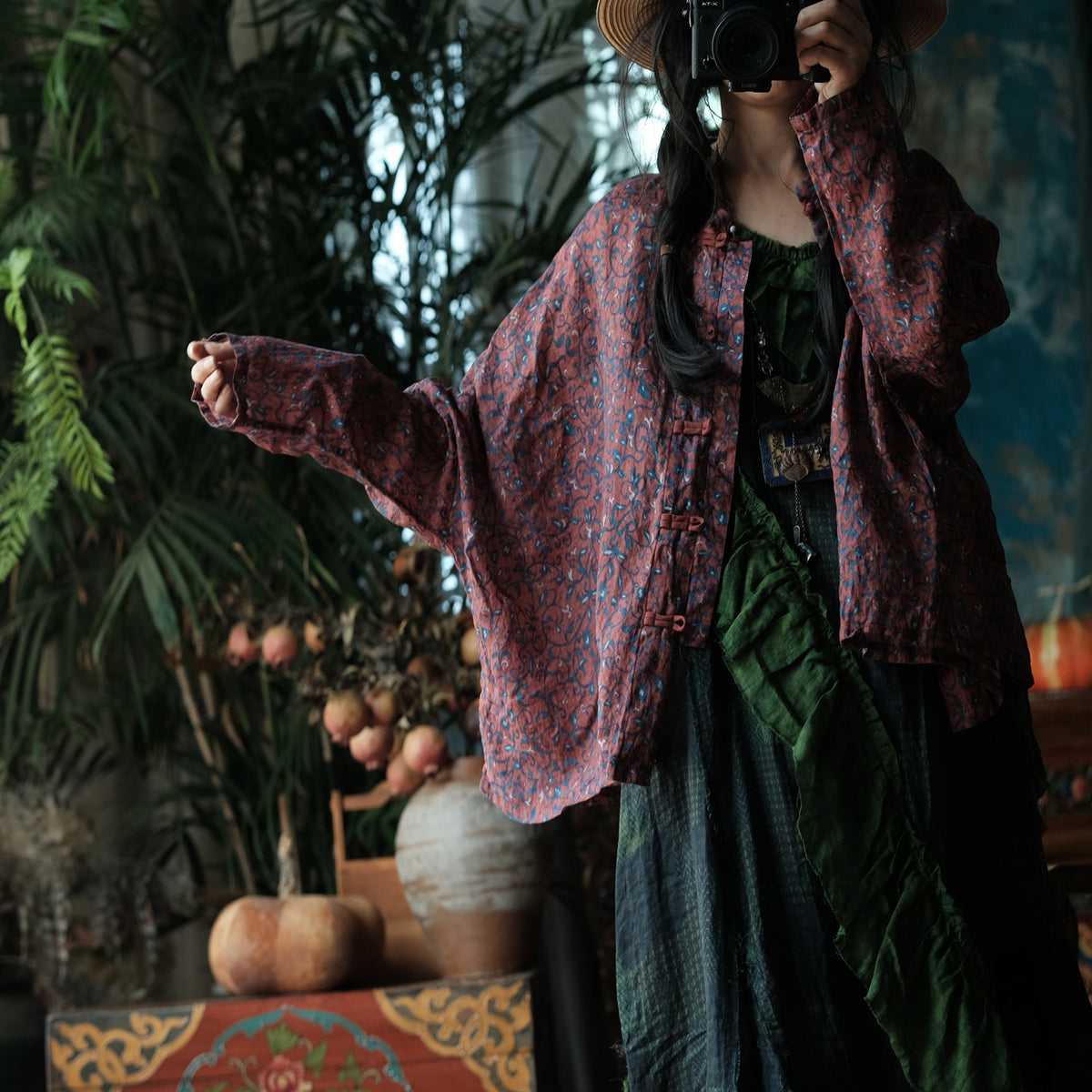 Mei Garden Floral Ramie Blouse