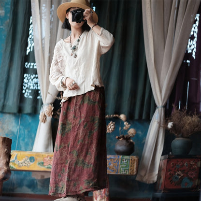 Vintage Breeze Linen Skirt