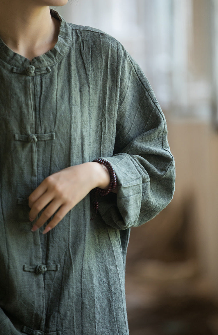 Vintage Harmony Linen Long Shirt