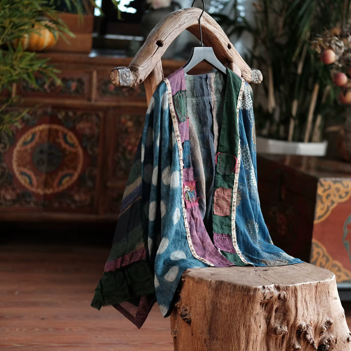 Sora Vintage Floral Ramie Kimono