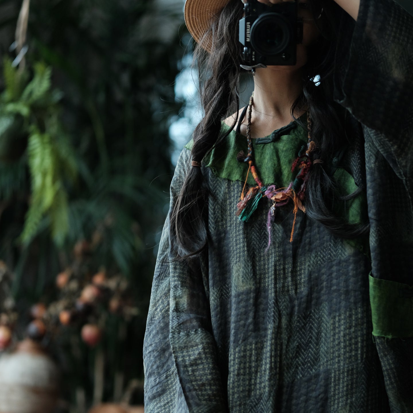 Forest Patchwork Ramie Dress