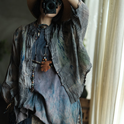 Stone Mist Ramie Batwing Jacket
