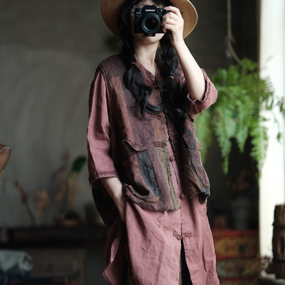 Bohemian Pocket Linen Vest