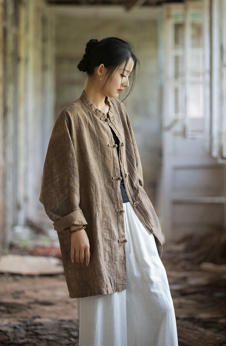 Vintage Harmony Linen Long Shirt