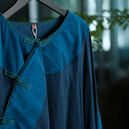 Indigo Path Patchwork Cotton Tunic