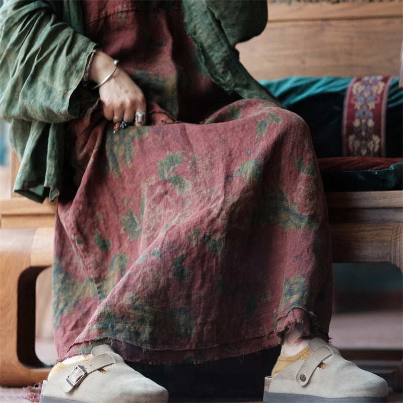 Vintage Breeze Linen Skirt
