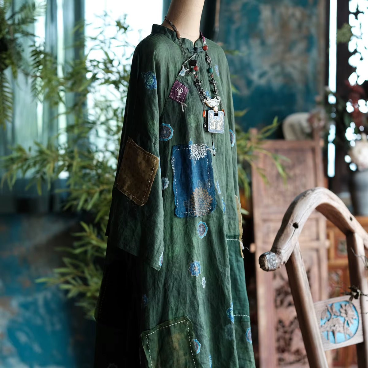 Willow Vintage Green Ramie Dress