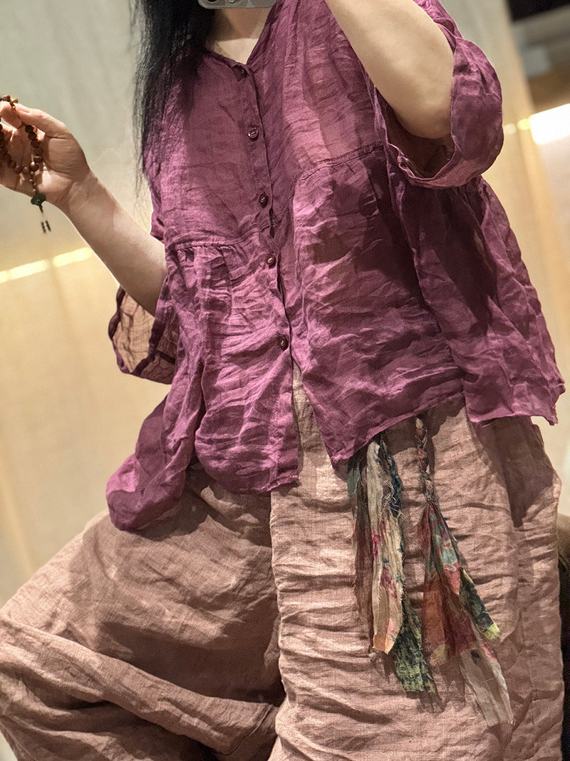 Vintage Breeze Ramie Blouse
