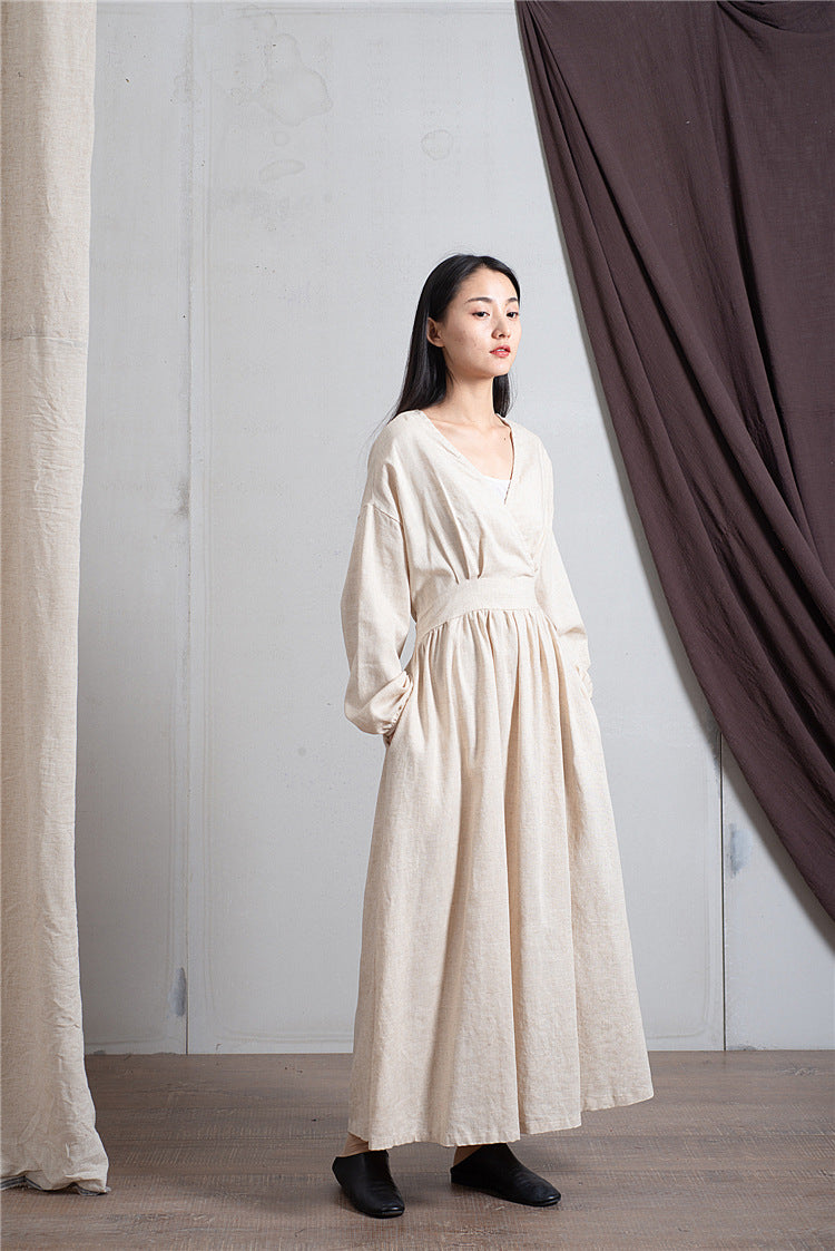 Vestido midi de lino zen