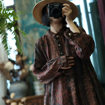 Ember Vintage Floral Linen Dress