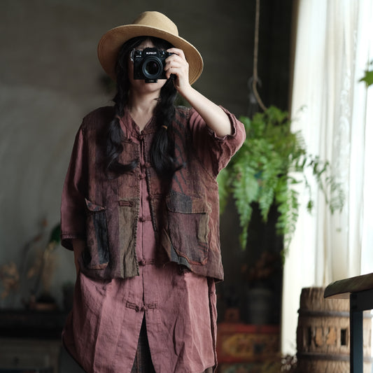 Bohemian Pocket Linen Vest