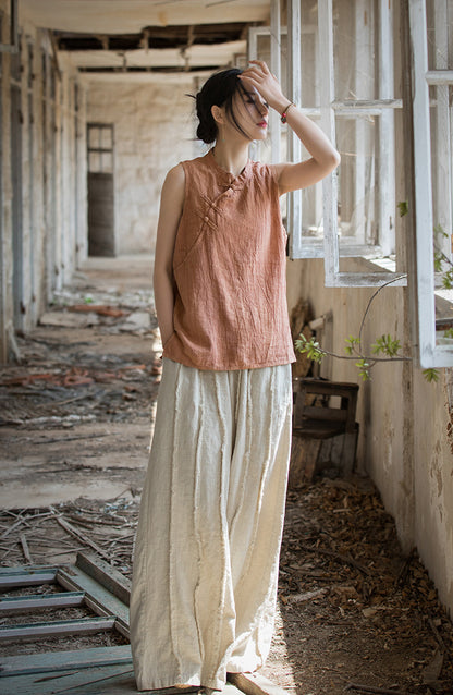 Vintage Cross Linen Blouse
