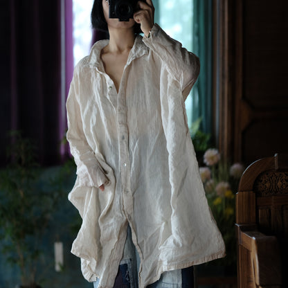 Vintage Oversized Linen Shirt