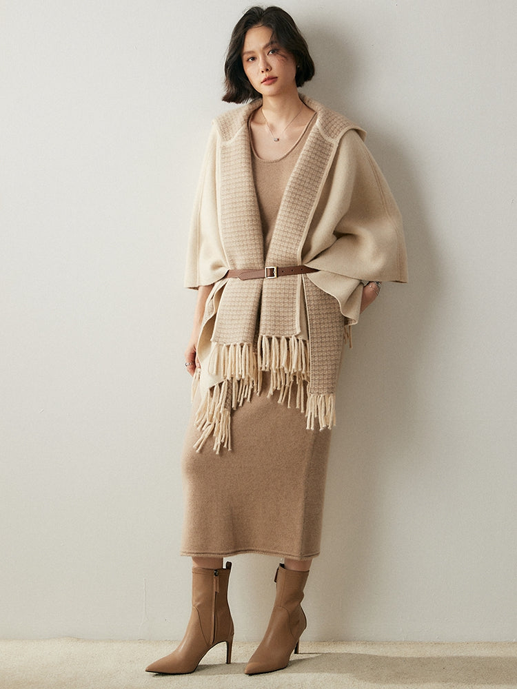 Luna Cashmere Fringe Cape