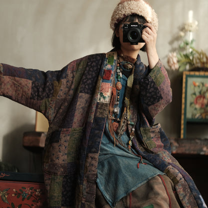 Meadow Patchwork Linen Long Coat