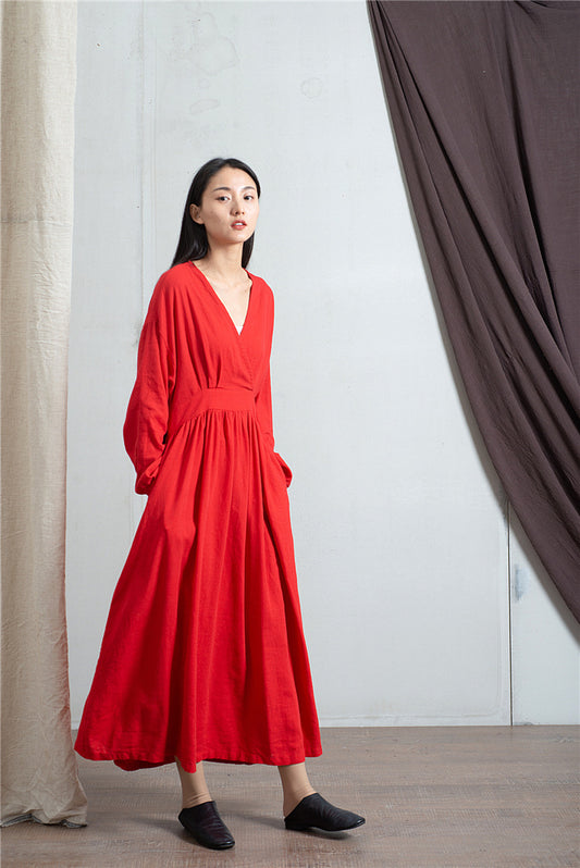 Zen Linen Midi Dress