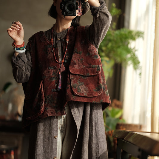 Vintage Corduroy Vest With Pockets
