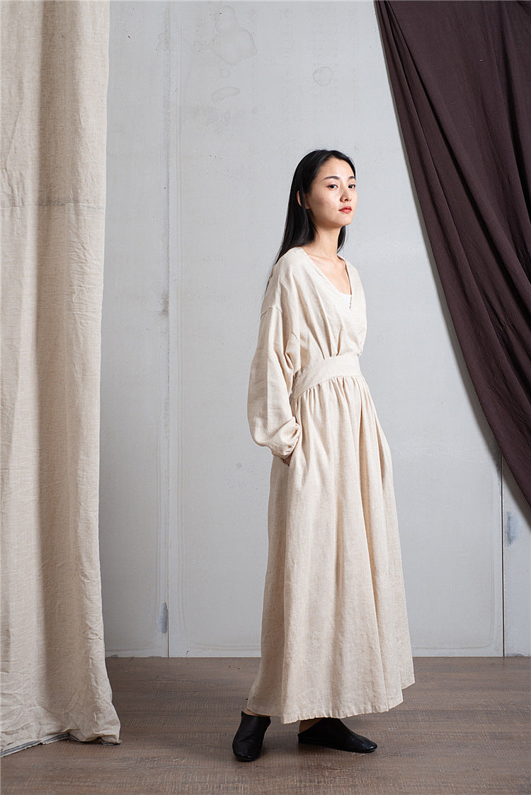 Vestido midi de lino zen