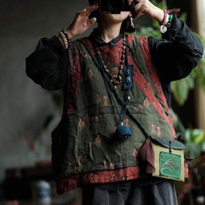 Vintage Figure Linen Vest